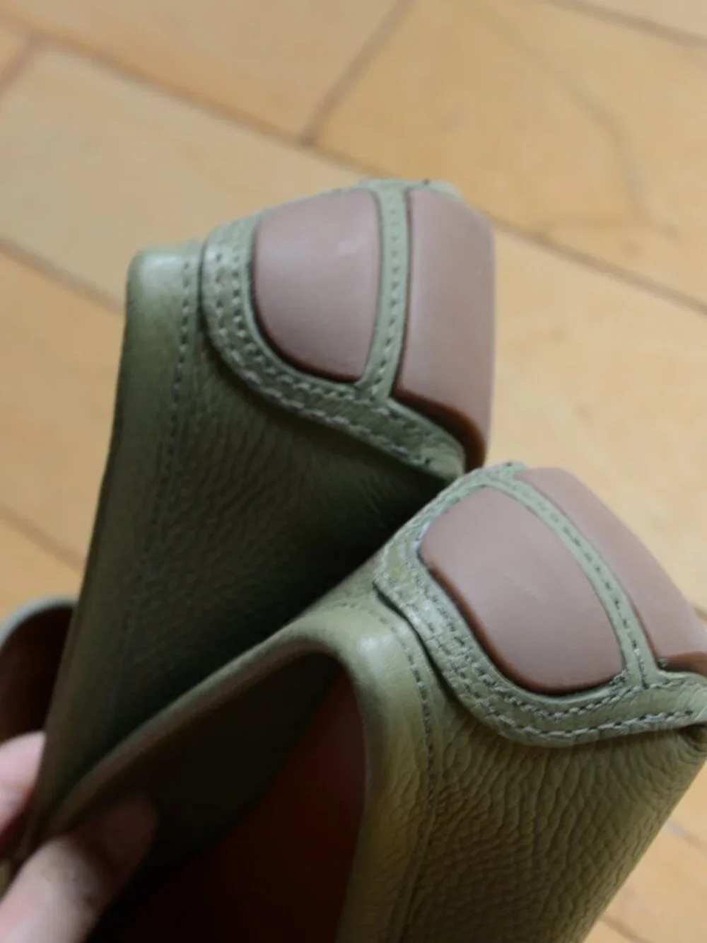 Tory Burch Women's Green Leather Logo Slip-On Loafer Flats Size 10M